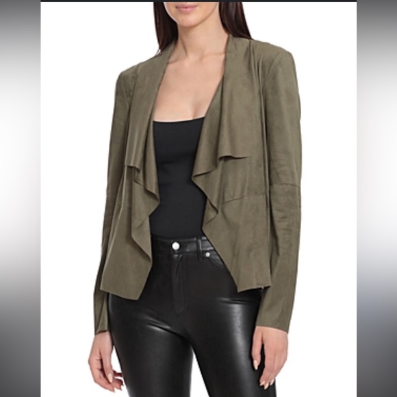 Max Studio Olive Green Soft Drape Jacket - Picture 3 of 9